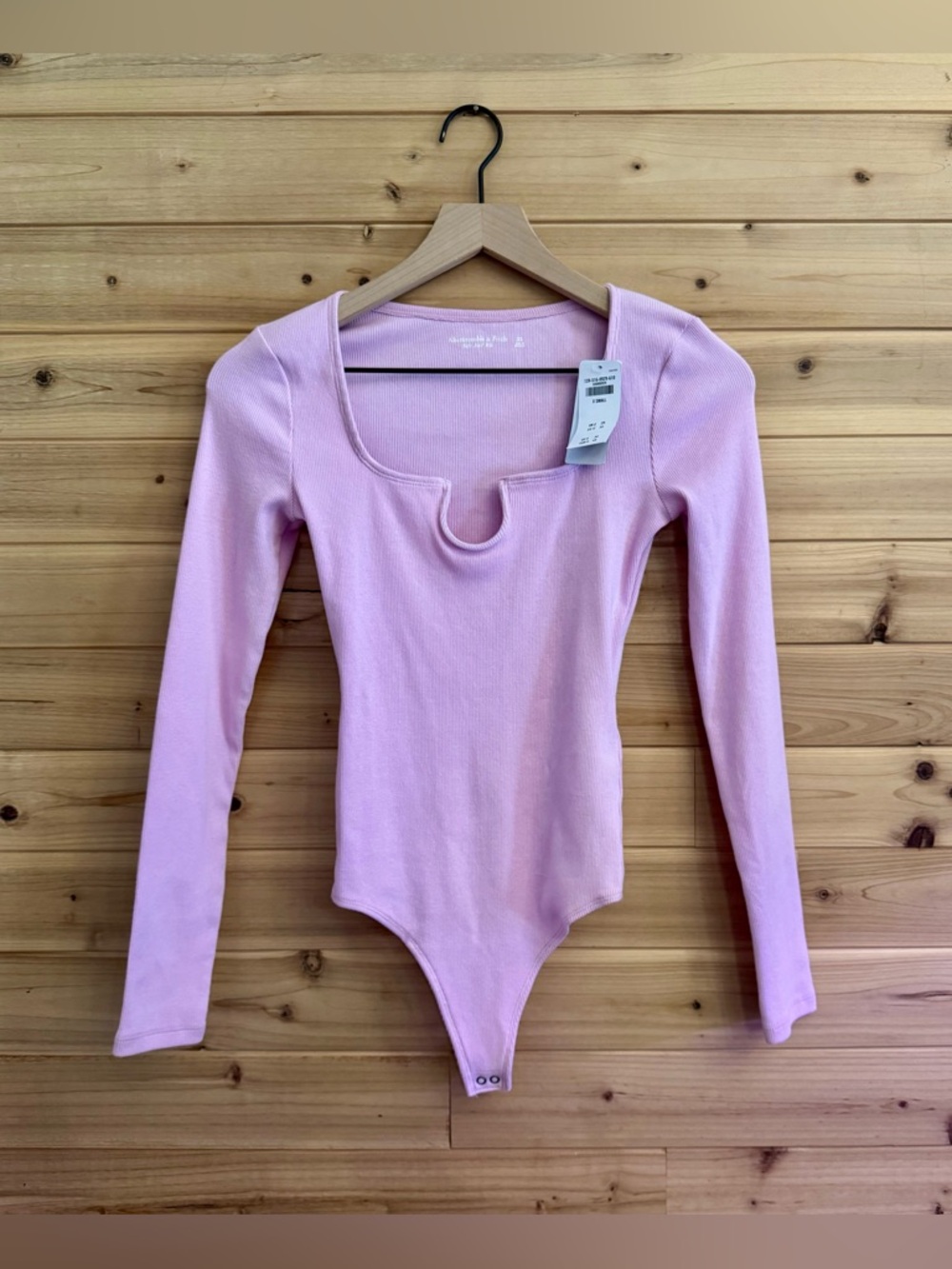 NWT Abercrombie & Fitch XS Soft A&F Rib Ribbed Long Sleeve Bodysuit Spring